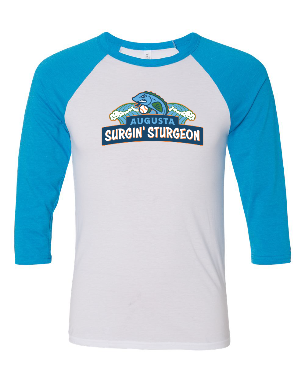 Augusta Surgin Sturgeon Three-Quarter Sleeve Baseball Tee