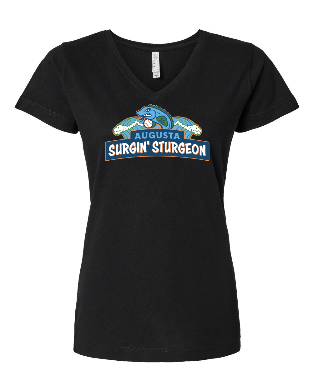 Surgin Sturgeon Women's V-Neck T-Shirt (Click to see all available colors)