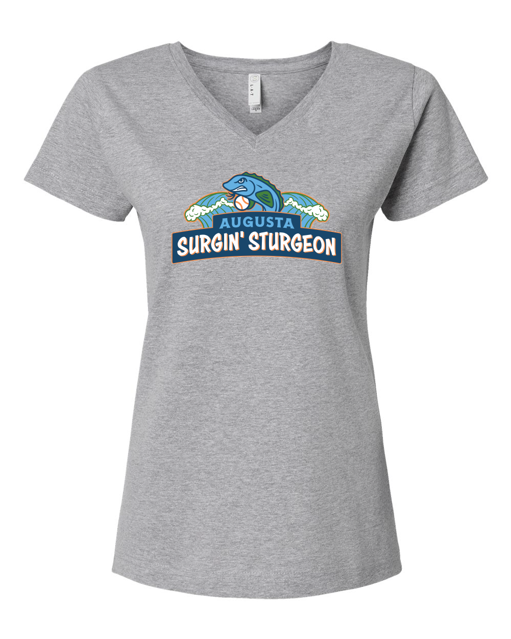 Surgin Sturgeon Women's V-Neck T-Shirt (Click to see all available colors)