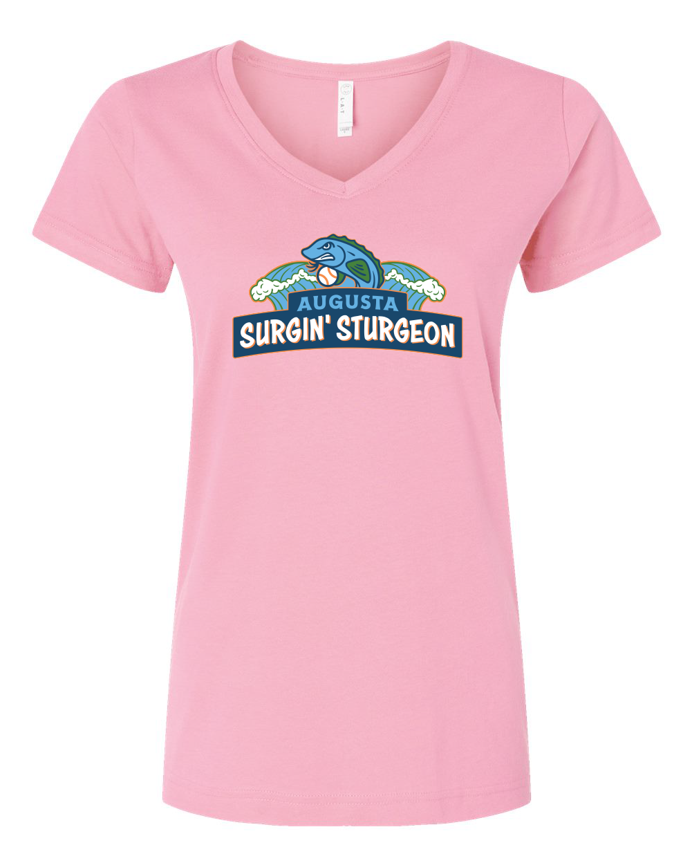 Surgin Sturgeon Women's V-Neck T-Shirt (Click to see all available colors)